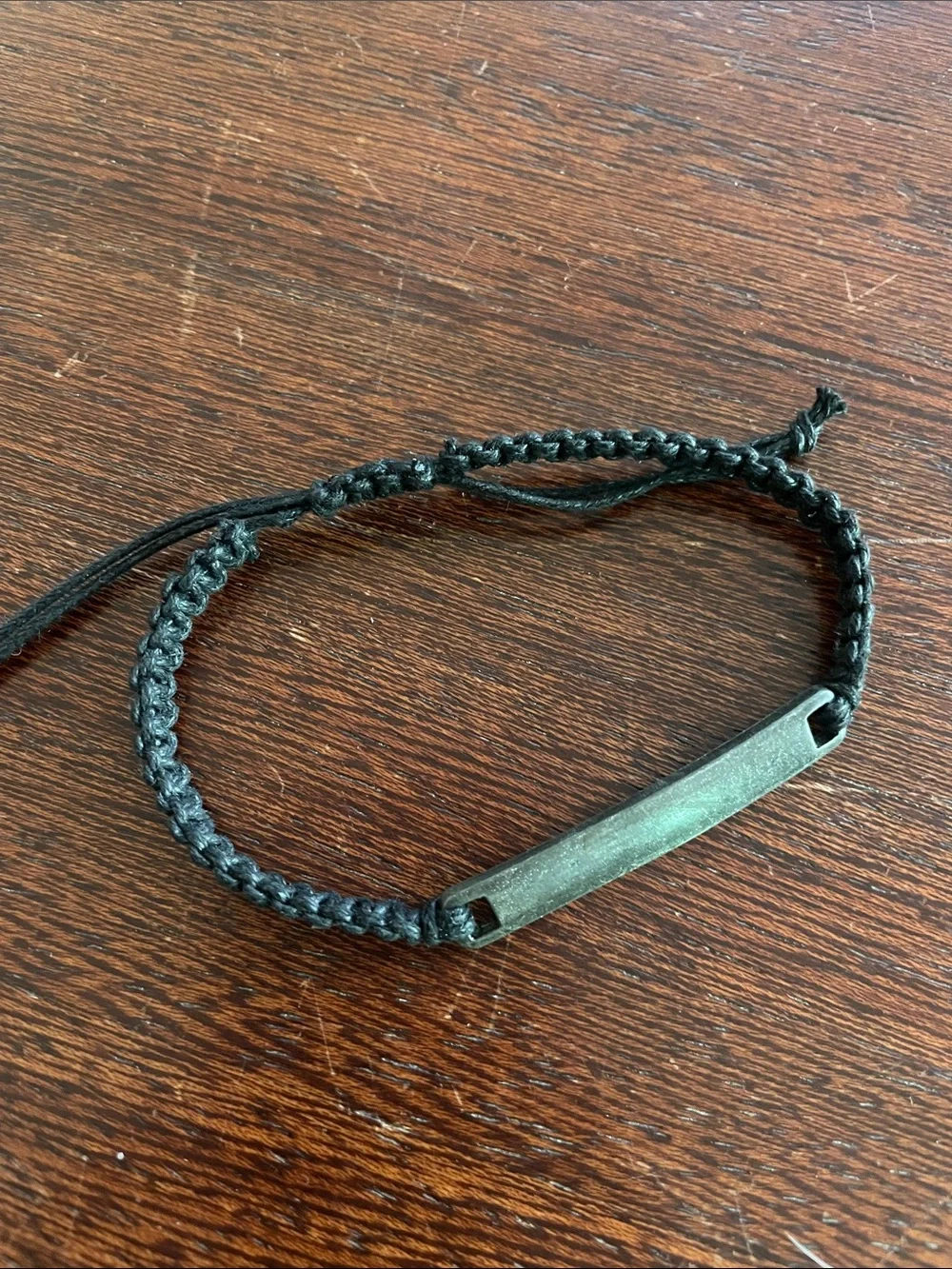 Men’s slider ID bracelets. Set of 2. Black. Braided. Stainless steel tags. NWOT